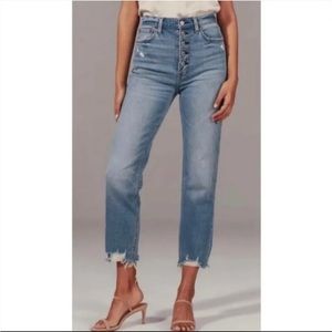 Abercrombie & Fitch Ultra High Rise Ankle Straight Button Fly Jeans 28/6